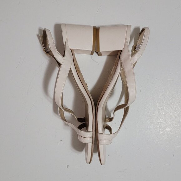 NEW Stuart Weitzman Oasis 50 Block Sandals Womens 9.5 Ivory Neutral Luxury Chic - Picture 7 of 11